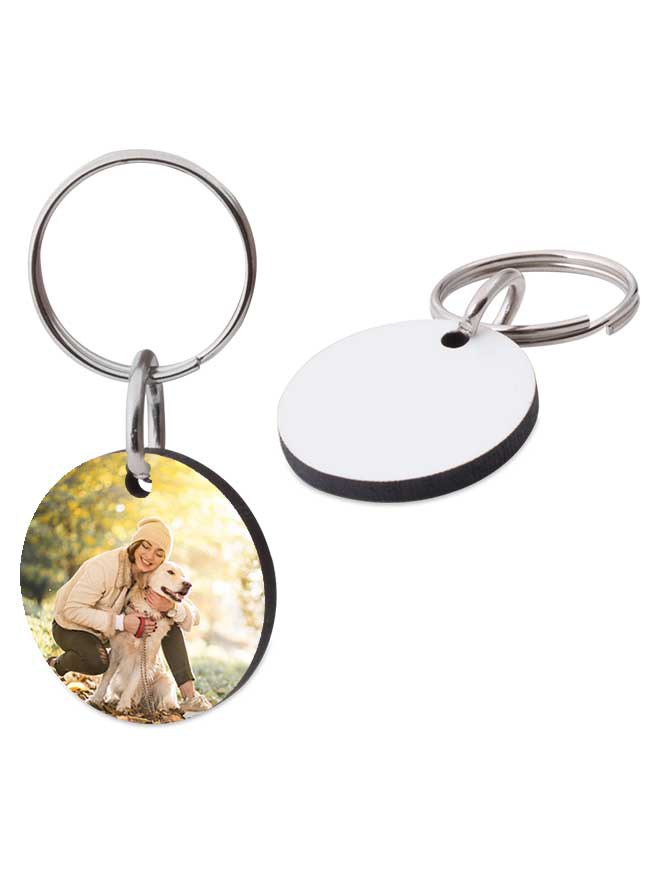 Custom printed hardboard pet tag circle